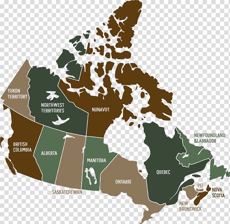 Provinces and territories of Canada United States Map, green packing box transparent background PNG clipart