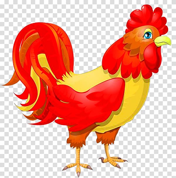 Paper Rooster New Year Holiday, Cartoon big cock transparent background PNG clipart