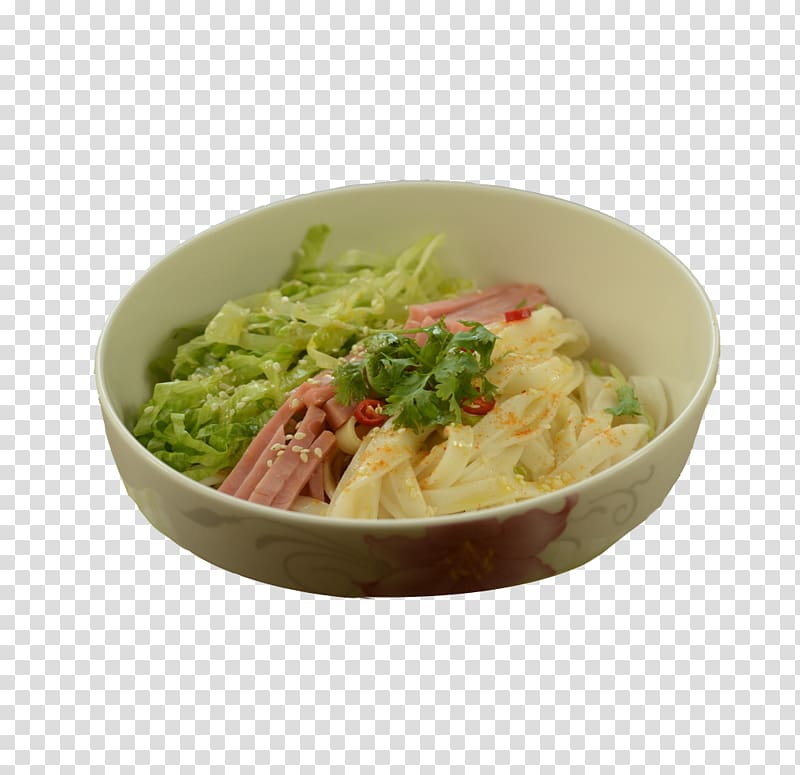 Noodle soup Chinese cuisine Thai cuisine, The product of ham and cabbage soup noodle transparent background PNG clipart