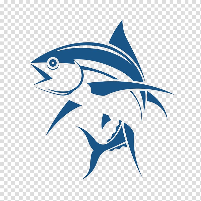 blue fish logo illustration, Logo Fishing Tuna, Fish cartoon logo design transparent background PNG clipart