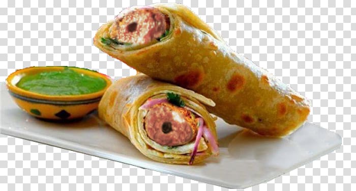 Kati roll Egg roll Chicken tikka Kebab, Hyderabadi Biriyani transparent background PNG clipart
