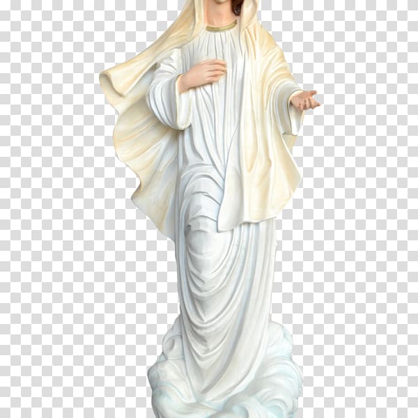 Statue Our Lady of Medjugorje Classical sculpture Figurine, Our Lady transparent background PNG clipart