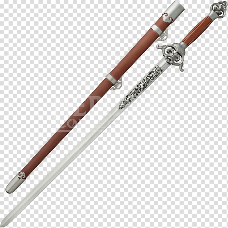 Sword Jian Chinese martial arts Dao Weapon, military weapons transparent background PNG clipart