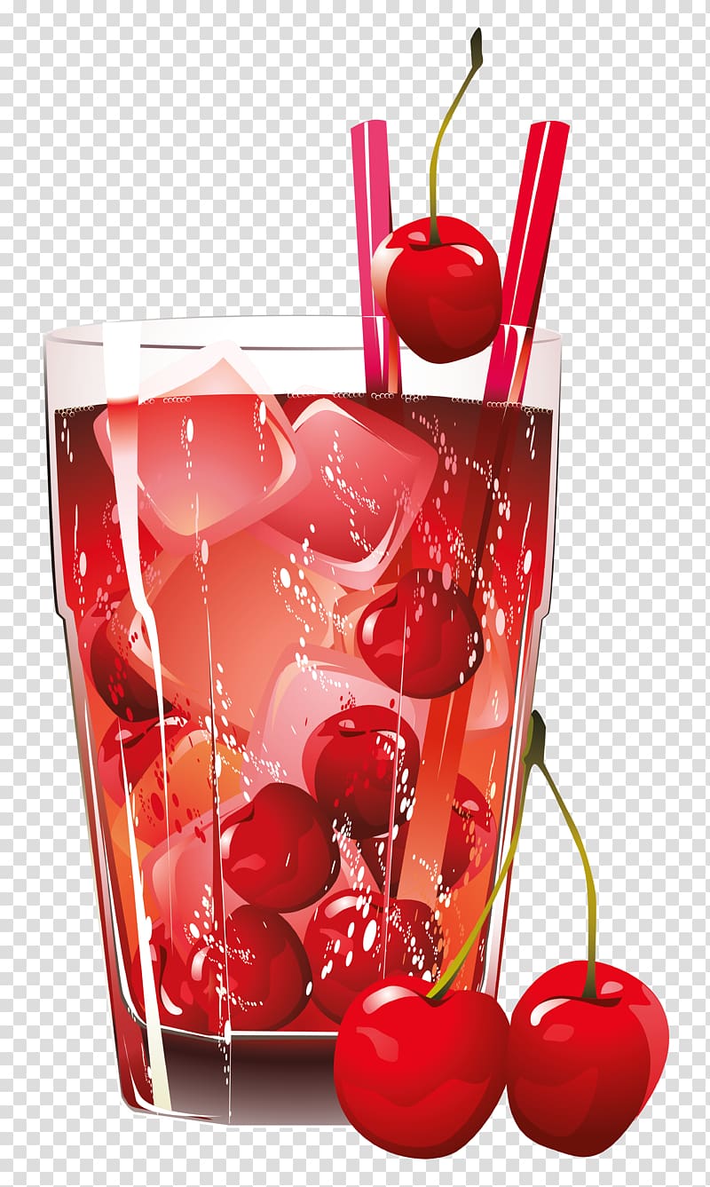 cherry cocktail illustration, Juice Cocktail Brandy , Glass of Cherry Juice transparent background PNG clipart