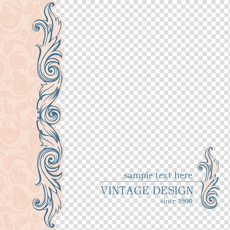 border , Motif Pattern, Vintage blue pattern card transparent background PNG clipart