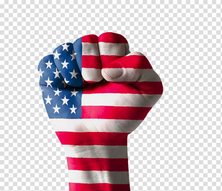 Flag of the United States Fist , Creative hand painted flag transparent background PNG clipart