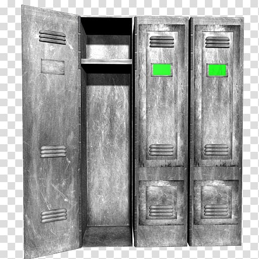 gray locker , monochrome black and white, Borderlands Large Locker Open transparent background PNG clipart