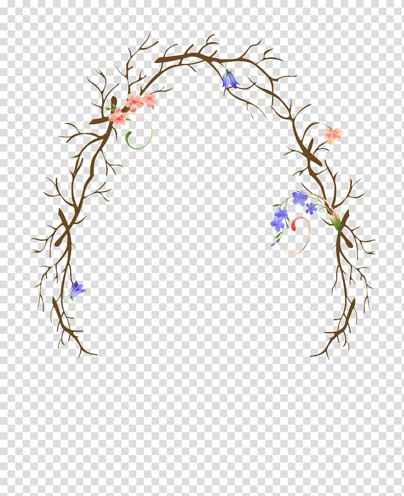 Flower Twig Arch, Wedding arch branches transparent background PNG clipart