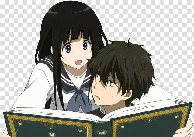 Hu014dtaru014d Oreki Hyu014dka Eru Chitanda Anime Manga, Hyouka transparent background PNG clipart