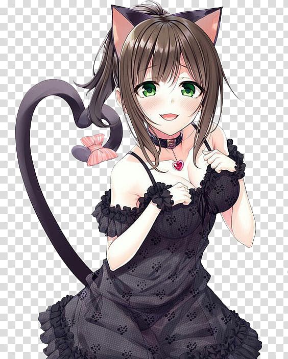 Catgirl Anime Kawaii Manga, Cat transparent background PNG clipart