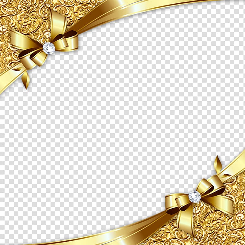 Gold, Gold Diagonal Border, brown ribbon frame transparent background PNG clipart