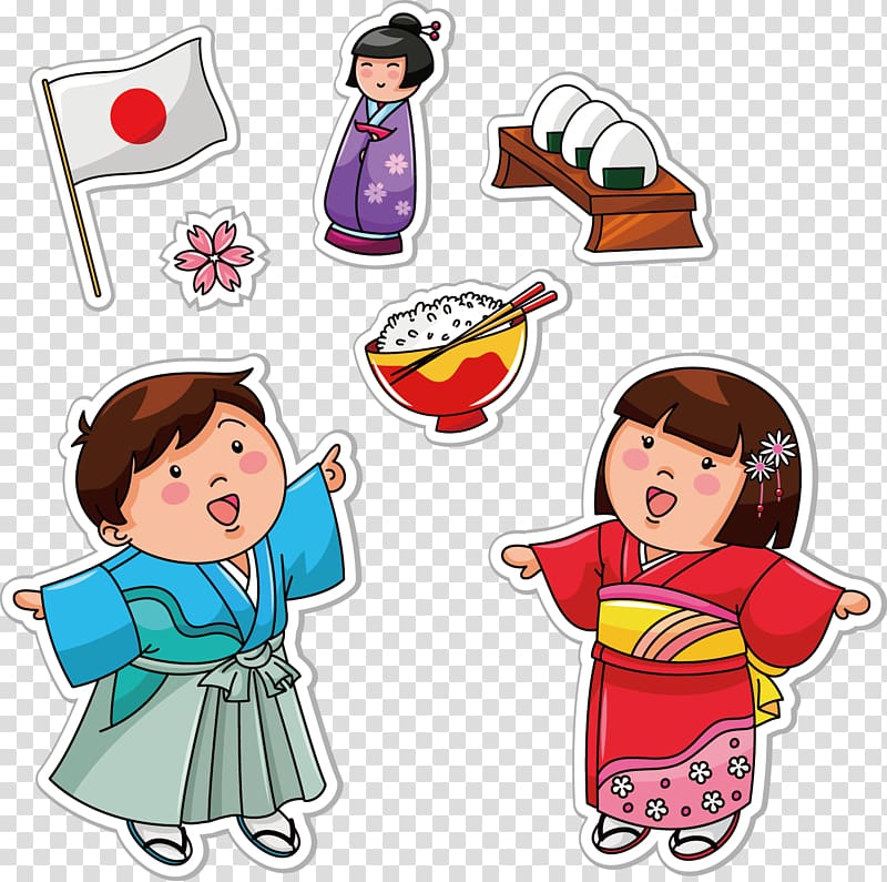 Japanese Cuisine Onigiri Sushi, Cartoon children transparent background PNG clipart