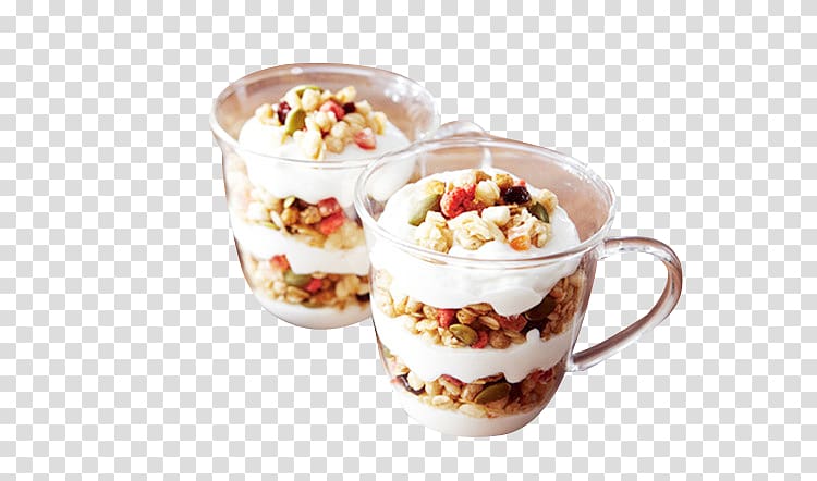 Breakfast Granola Calbee Oat Fruit, Oat fruit yogurt cup material transparent background PNG clipart
