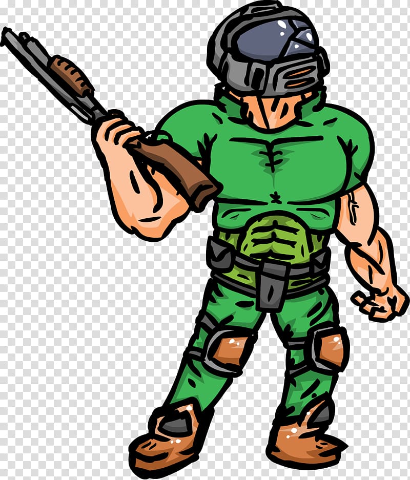 Doomguy Drawing Art, to crack transparent background PNG clipart