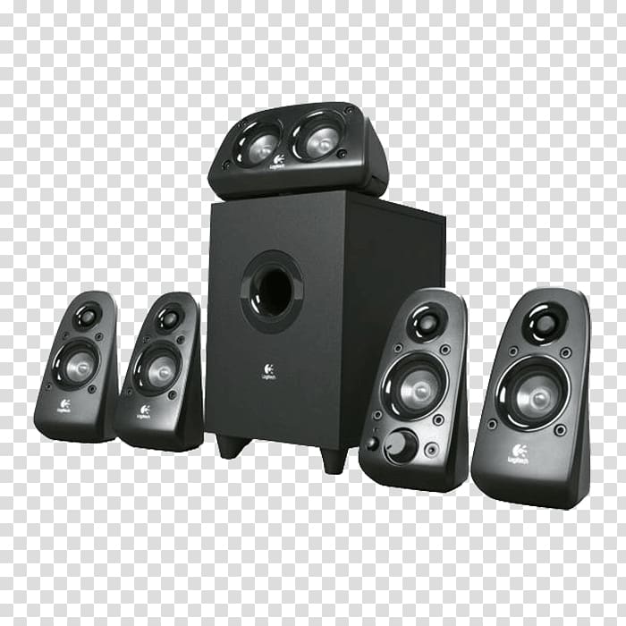Loudspeaker Logitech Z506 5.1 surround sound, Logitech Gaming Headset transparent background PNG clipart
