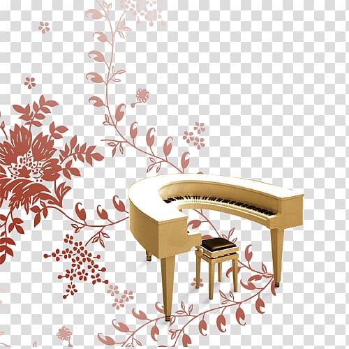 Piano Creativity, Creative Piano decorative pattern transparent background PNG clipart