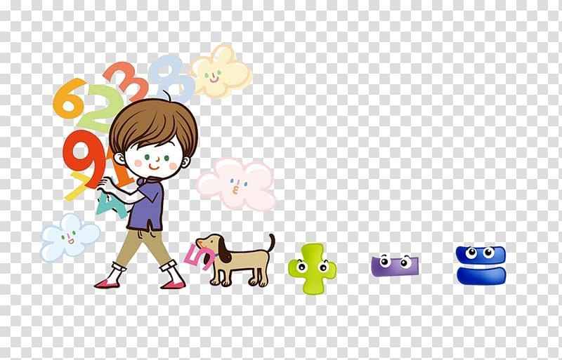 boy holding numbers , Mathematics Cartoon Illustration, Cartoon arithmetic mathematics transparent background PNG clipart