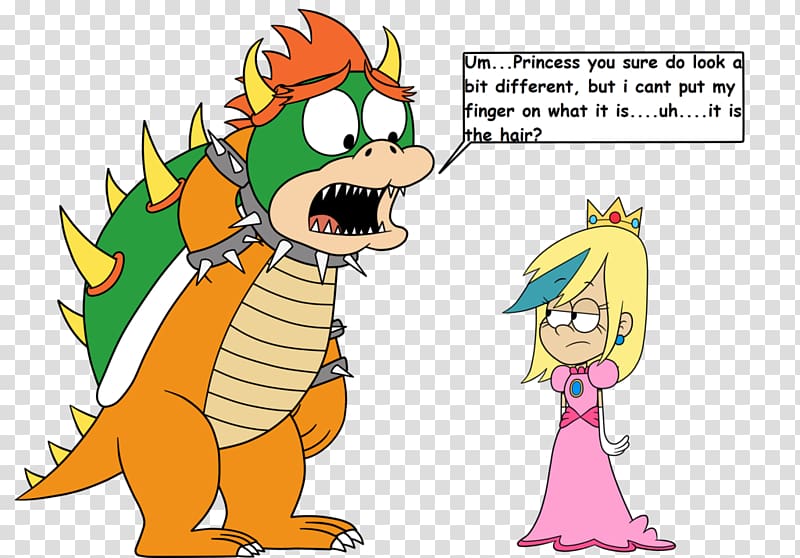 Fan art Bowser Princess Peach, lola loud transparent background PNG clipart