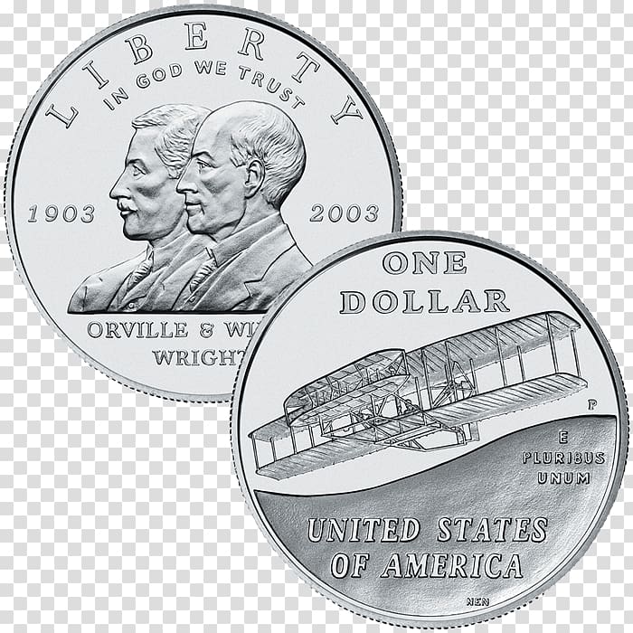 Coin Silver Wright brothers Money Font, Coin transparent background PNG clipart