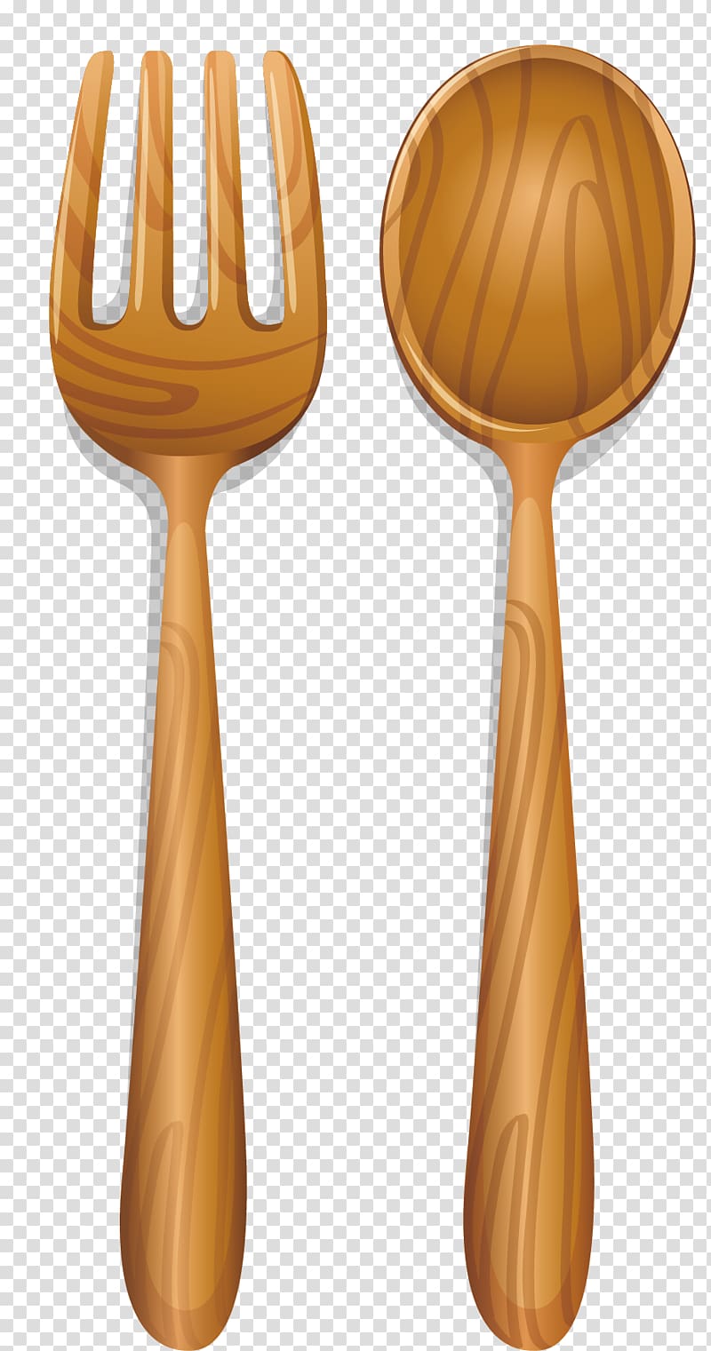 Knife Fork Wooden spoon, Wooden spoon transparent background PNG clipart