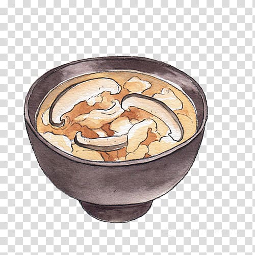 Okinawa Prefecture Corn soup Miso soup Fish soup Egg drop soup, Mushroom soup colorectal hand painting material transparent background PNG clipart