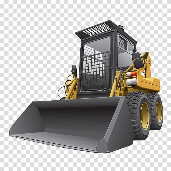 Skid-steer loader , Realistic bulldozer transparent background PNG clipart
