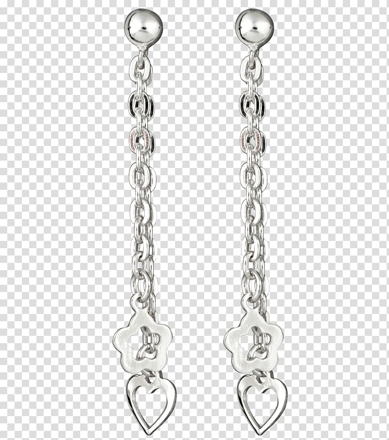 Earring Jewellery Clothing Accessories Silver Chain, earring transparent background PNG clipart