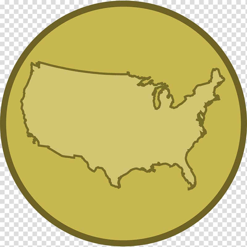 Alaska Hawaii Contiguous United States Blank map, creative gold medal transparent background PNG clipart
