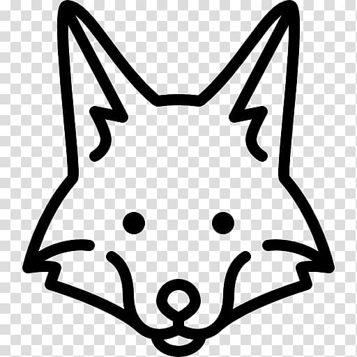 fox clipart black and white