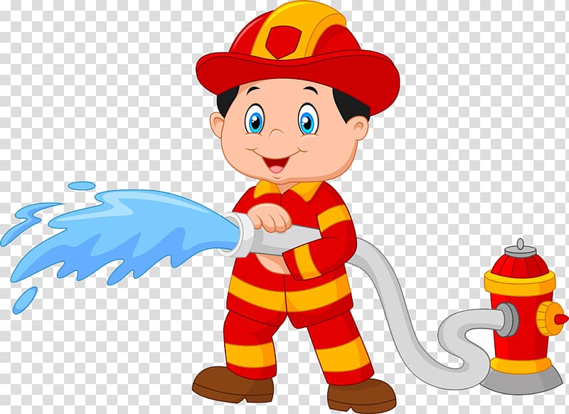 cartoon fireman transparent background PNG clipart