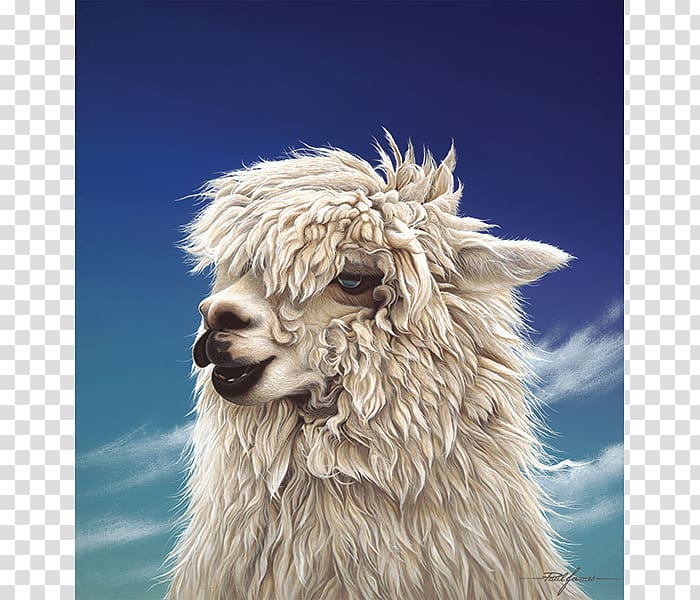 Alpaca Llama Paper Art Painting, painting transparent background PNG clipart