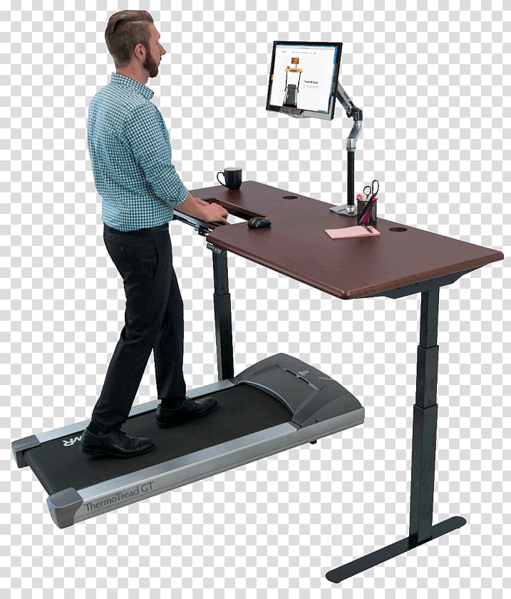 Treadmill desk Standing desk, office desk transparent background PNG clipart