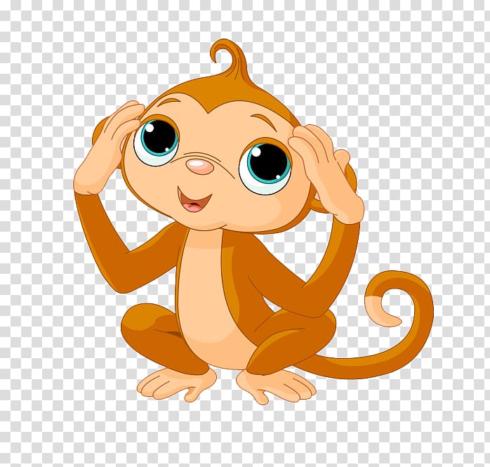 Chimpanzee Ape Monkey Cartoon , little monkey transparent background PNG clipart