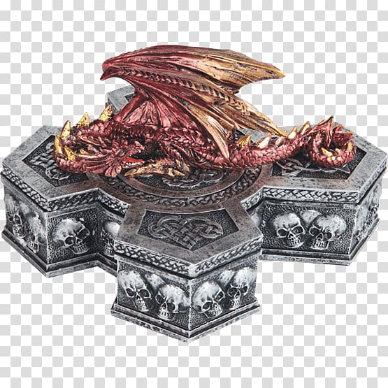 Red Dragon Box, trinkets transparent background PNG clipart
