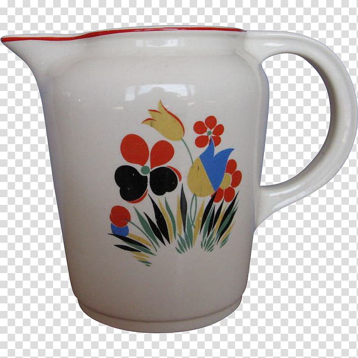 Pitcher Jug Ceramic Mug Tableware, hand-painted milk transparent background PNG clipart