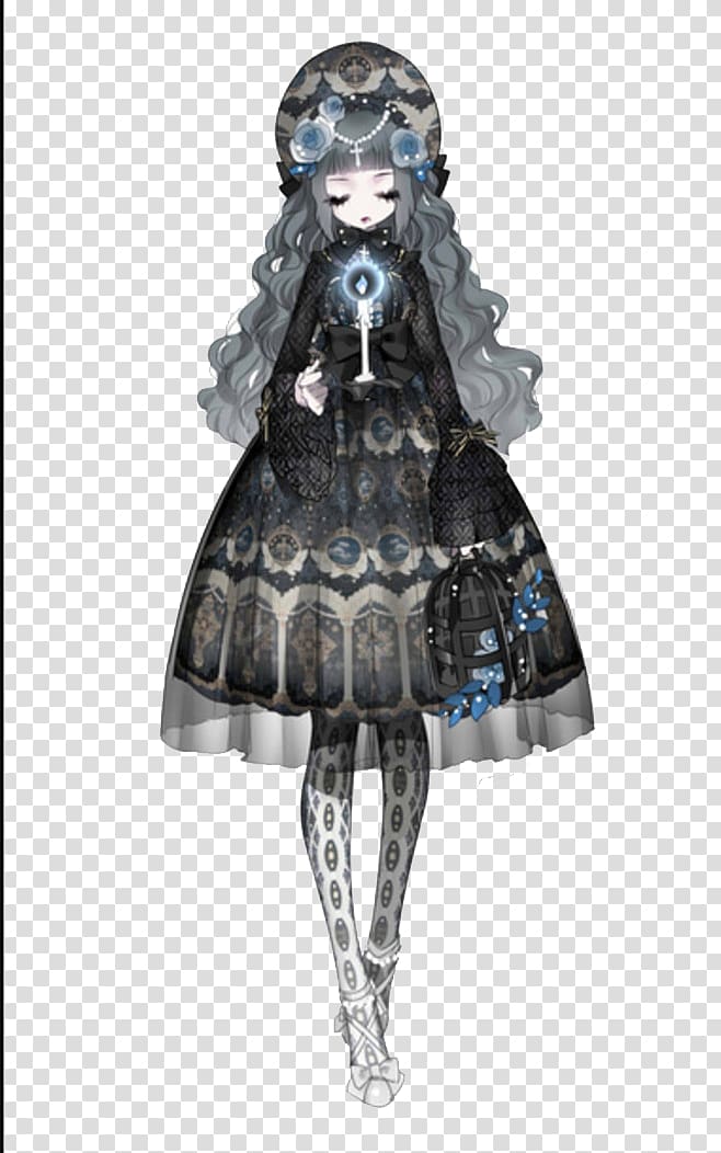 Lolita fashion Angelic Pretty Dress Anime Art, Cartoon girl transparent background PNG clipart