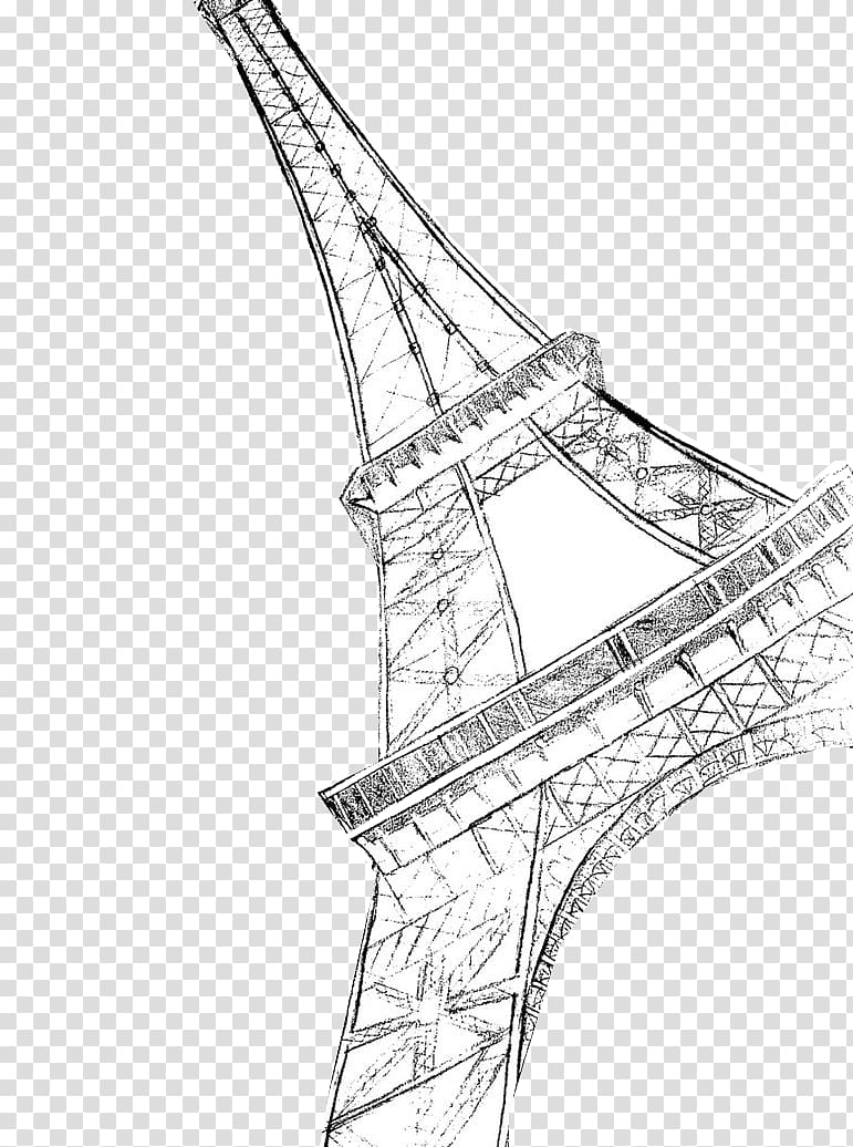 Eiffel Tower Drawing Line art Sketch, eiffel tower transparent background PNG clipart