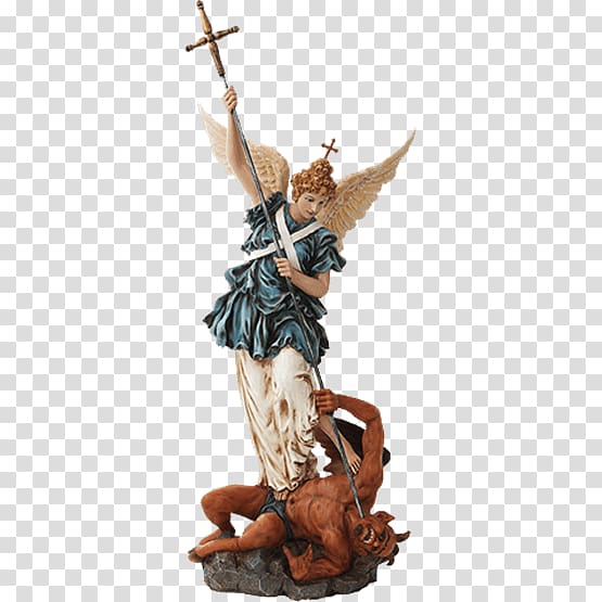 Michael Archangel Statue Sculpture, angel transparent background PNG clipart