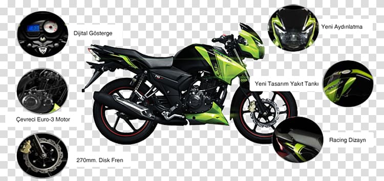 Bajaj Auto TVS Apache Car Motorcycle accessories TVS Motor Company, car transparent background PNG clipart