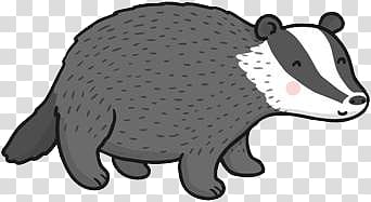 gray and white badger , Badger transparent background PNG clipart