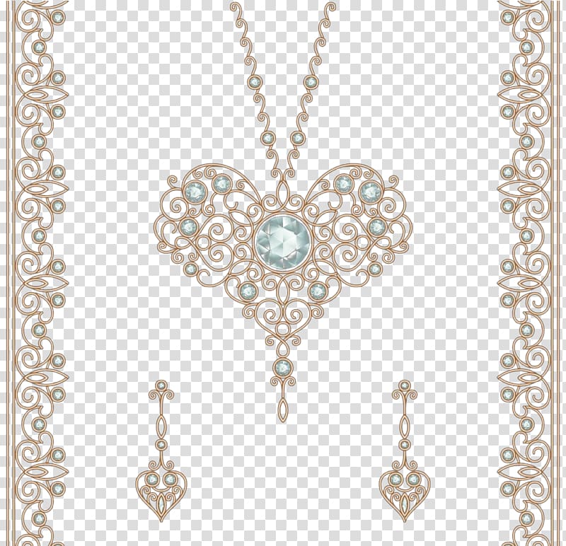 Locket Necklace Body piercing jewellery Pattern, Pattern border and heart pendant transparent background PNG clipart