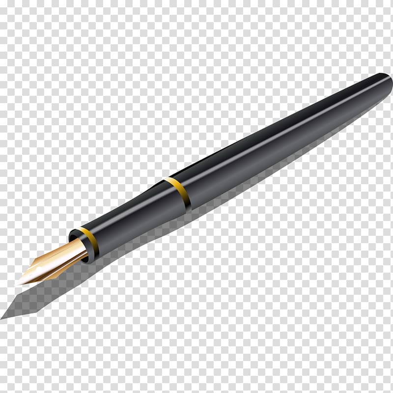 Bic Cristal Ballpoint pen Fountain pen, Black pen transparent background PNG clipart