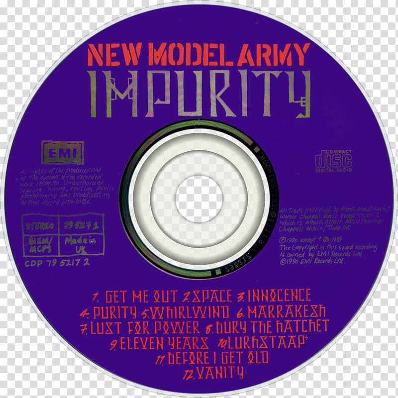 Compact disc New Model Army Brand A-side and B-side, discography transparent background PNG clipart