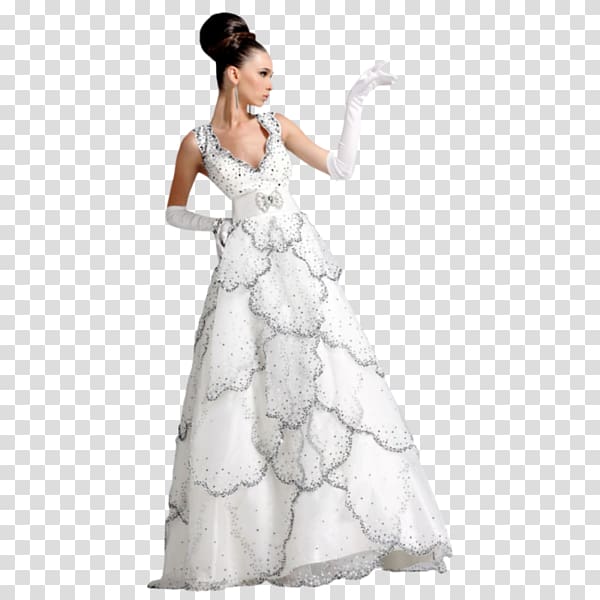 Wedding dress Formal wear Prom Gown, dress transparent background PNG clipart