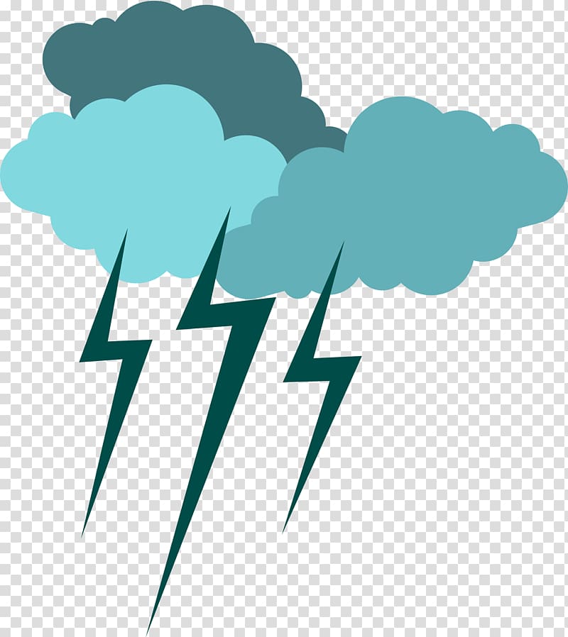 Blue Flat lightning weather icon transparent background PNG clipart