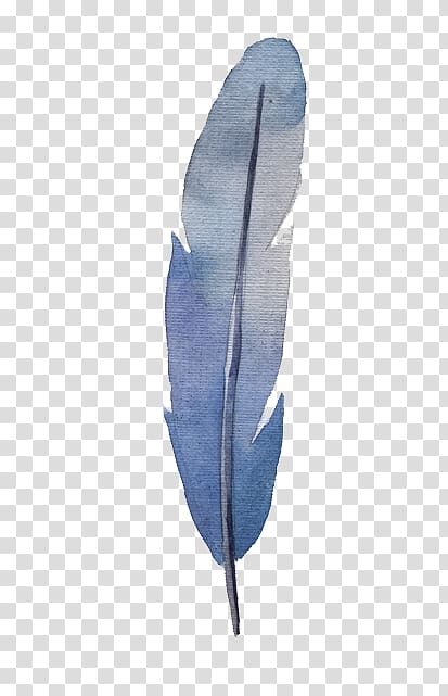 Watercolor painting Feather, Watercolor feather transparent background PNG clipart