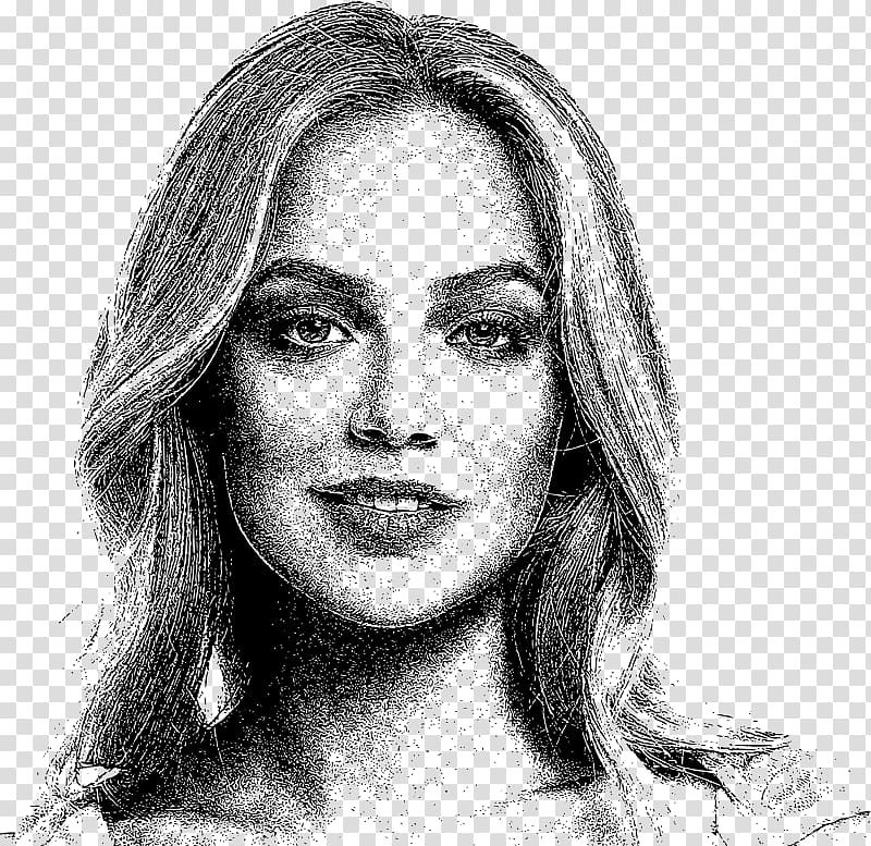 Drawing Portrait Face Monochrome, beautiful woman transparent background PNG clipart