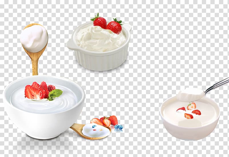Ice cream Smoothie Soured milk Yogurt, Strawberry yogurt drinks transparent background PNG clipart