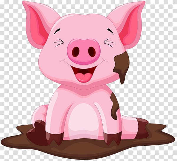 sitting in the mud of the pig transparent background PNG clipart