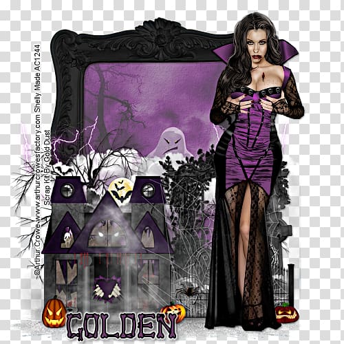 YouTube Purple Violet Halloween film series, gold dust transparent background PNG clipart